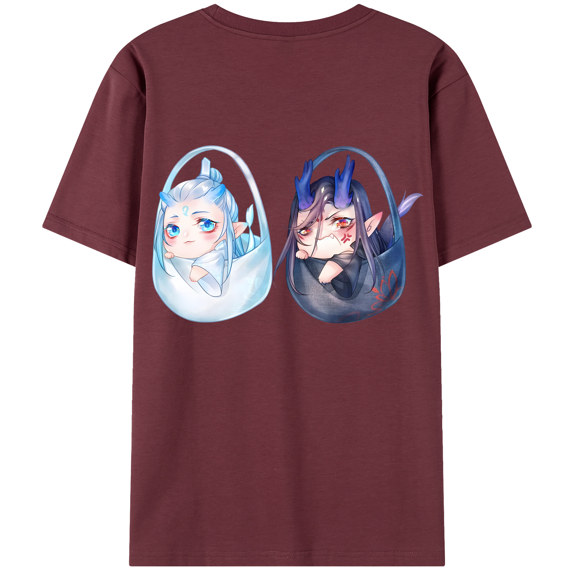 （画像用） Ne Zha 2 ナタ 魔童の大暴れ 綿100％半袖Tシャツ（背面プリント）